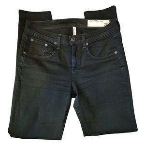 Rag & Bone High Rise Skinny Cut Denim Luxury Jeans Color Coal Size 26